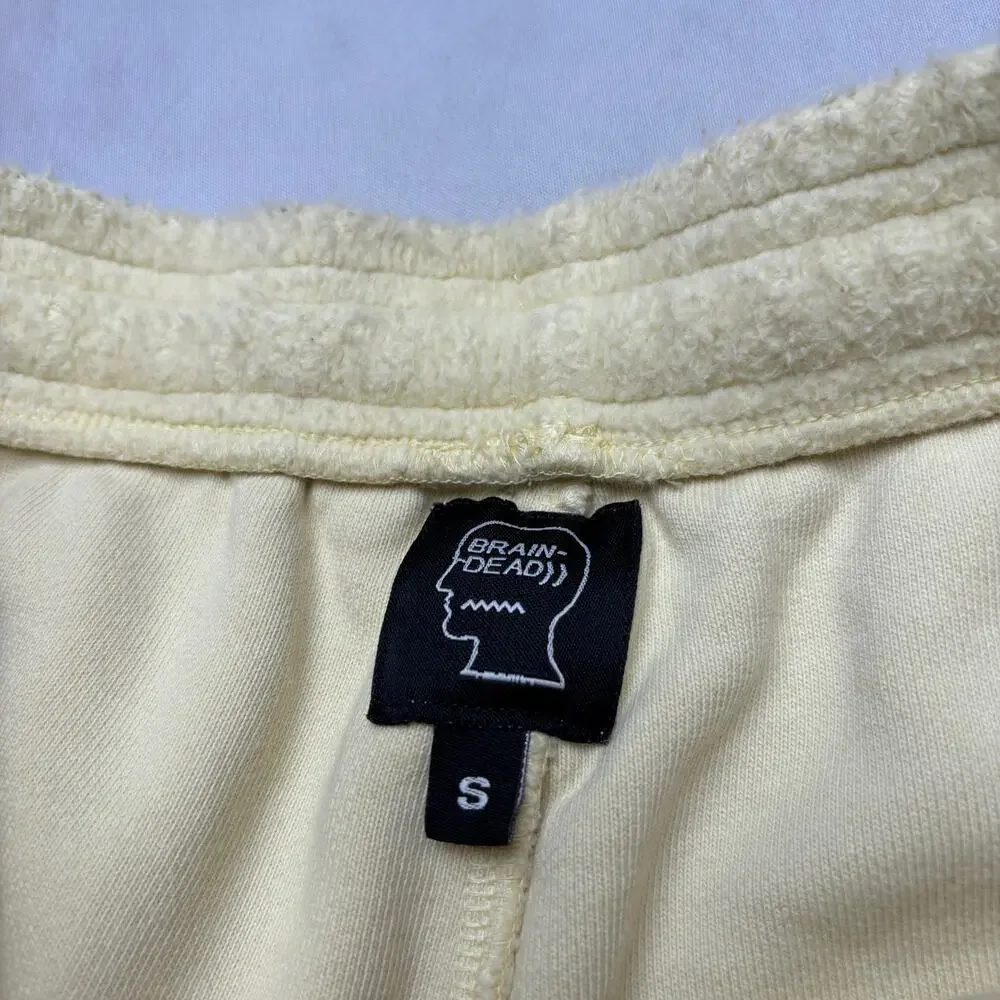 Brain Dead Reverse Fleece Sweatpants Men's Small Yellow Fleece Joggers